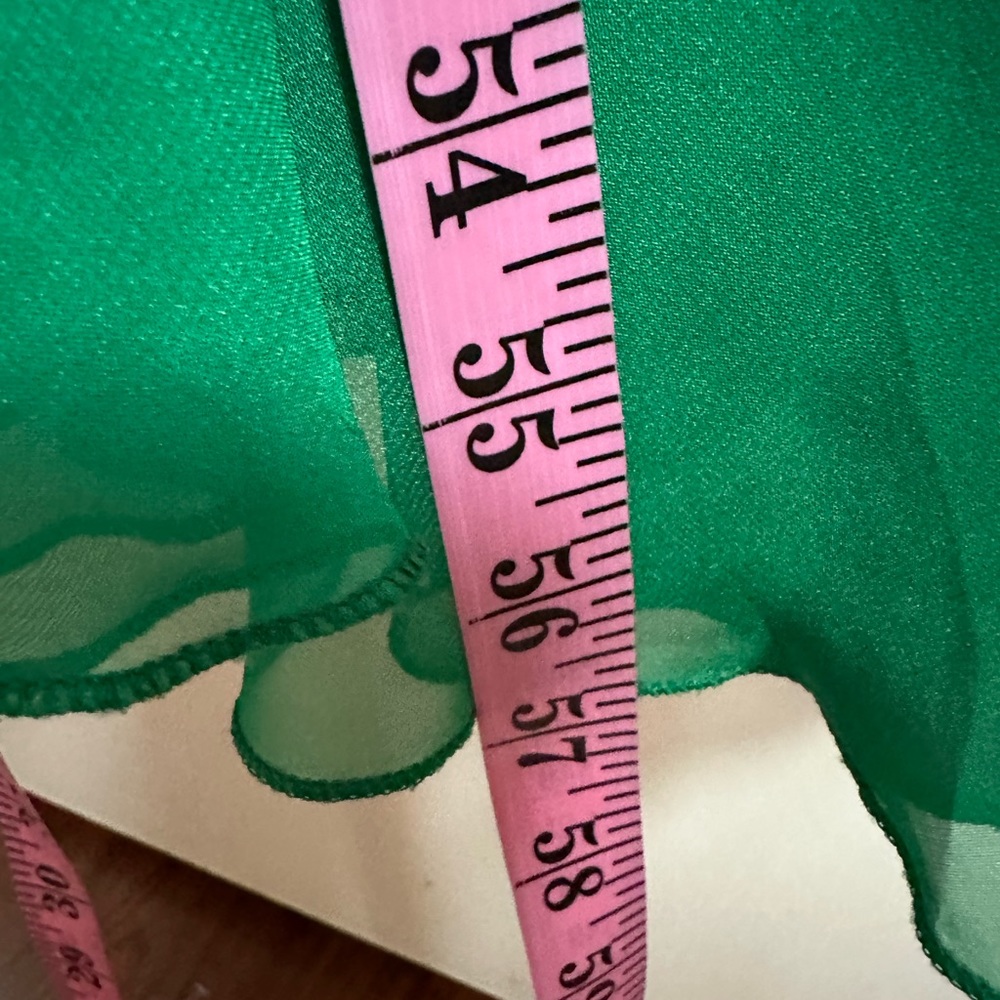 Sherri Hill EmeraldGreen Strapless PleatedTop Rhinestone/Jeweled Chiffon Dress 4 - Picture 14 of 16
